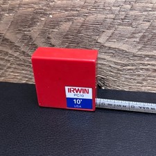 Vintage IRWIN PC10 10' Tape Measure Red Case Silver Tape IN/FT Compact — USA