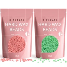 2-Pack Hard Wax Beads, 2.5lb Aloe for Brazilian Bikini & Sensitive Skin,... 