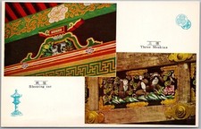 Postal de colección NIKKO, Japón Santuario Tosho-Gu - "Tres monjes / Gato dormido"
