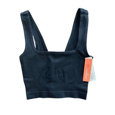 Colsie Black Seamless Square-Neck Sports Bralette Small NWT