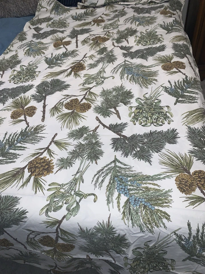 Ropa de cama Pottery Barn Pinecone de hoja perenne *leer* 1 euro farsa + edredón Foto 2 de 4