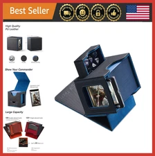MTG Commander Deck Box - 100 Card Holder, Display & Dice Tray, Black/Blue
