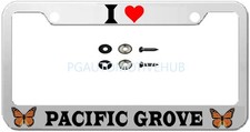 License Plate Frame Chrome Stainless Steel Vinyl For Pacific Grove License Plate Frame Chrome Stainless Steel Vinyl For Pacific Grove