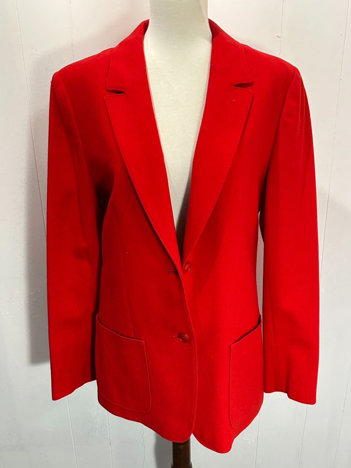 VTG Pendleton Virgin Wool Solid Red Jacket Blazer… - image 1