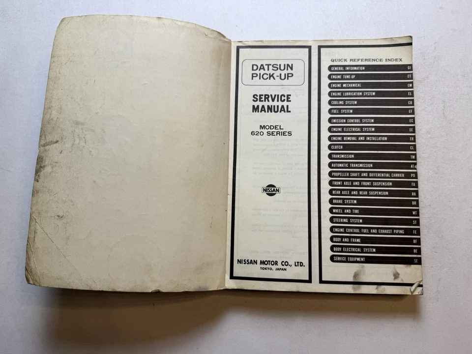 Datsun 620 皮卡车 1974 年原始设备制造商商店维修手动发动机维护 — 第 3/4 张图片