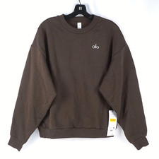 Alo Accolade Crewneck Pullover Oversized Sweatshirt In Espresso Women's Size M
