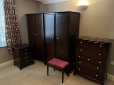 Stag Minstrel Bedroom Furniture, 1 X Wardrobe, Chest Of Drawers, Bedside