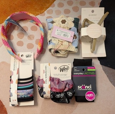 6 Pack Vibrant Hair Accessories Set - Various Styles & Colors