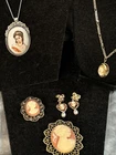 Cameo Costume Jewelry Lot Of 5 Vintage To Now