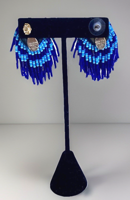 Mignonne Gavigan Beaded Tassel Earrings in Royal Blue Mignonne Gavigan - Meredith Beaded Tassel Earrings | Story +  main image 3