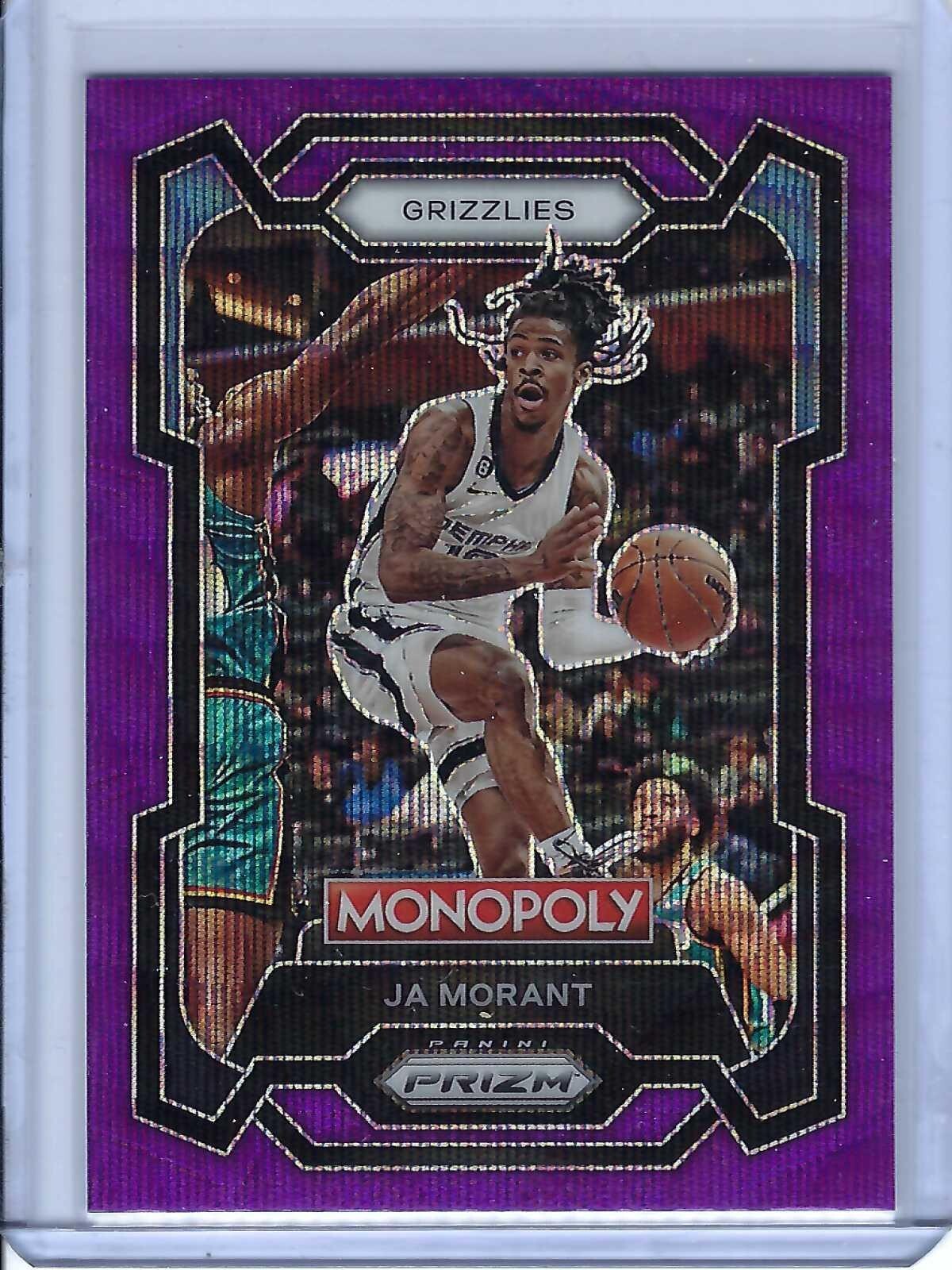 2023-24 PANINI PRIZM MONOPOLY PURPLE WAVE PRIZM JA MORANT CARD # 44