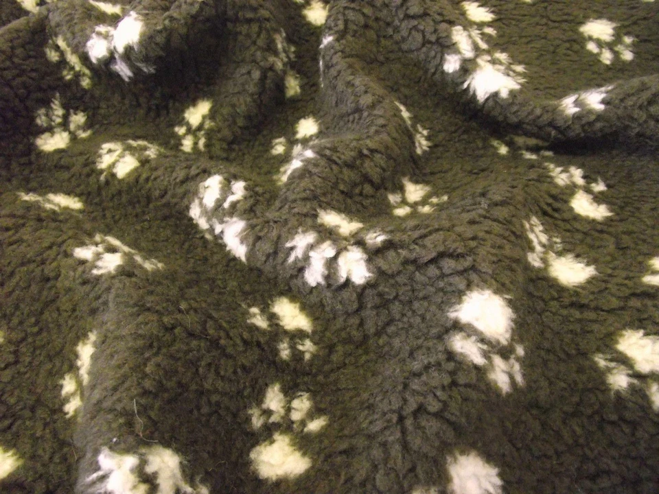 Faux Fur SHERPA FLEECE Sheepskin Fabric Material - CHOCOLATE PAWS - Image 1 of 1