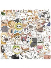 10pcs cute kawaii korean japan cat food couple stickers journal stationery diary