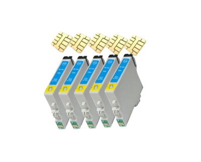 5 Druckerpatronen cyan  für Epson Stylus SX125 (kein original Epson)