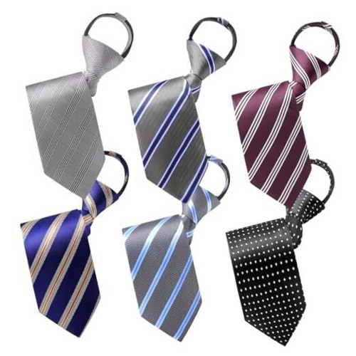 6 Packs Men’s PreTied Necktie,Regular Long Pre Tied Neck Tie 6 Packs