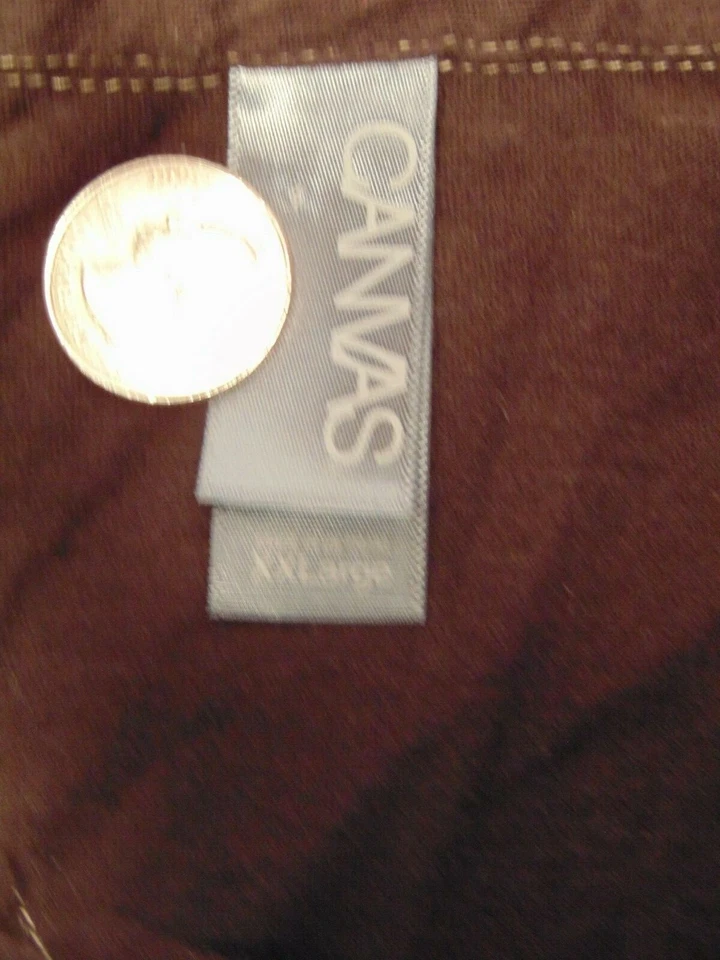 帆布高尔夫 Polo 衫男式尺寸 2XLarge 棕色冲击上衣酿造比利时白色 — 第 3/4 张图片