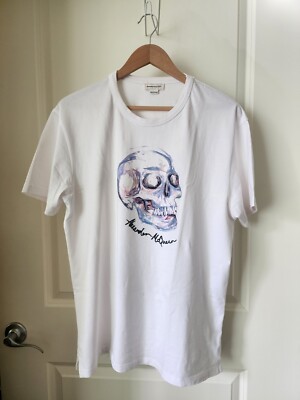 【関税&送料込】Alexander Mcqueen White T-Shirt With Skull E Alexander Mcqueen Men's T-shirt Medium | eBay