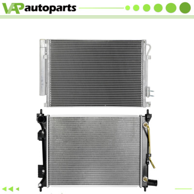 For 2012-2017 Hyundai Accent Kia Rio Aluminium Radiator & AC Condenser Assembly