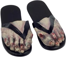 Zombie Feet Sandals Men’s Slip-On – Ugly Undead Halloween Costume Accessory