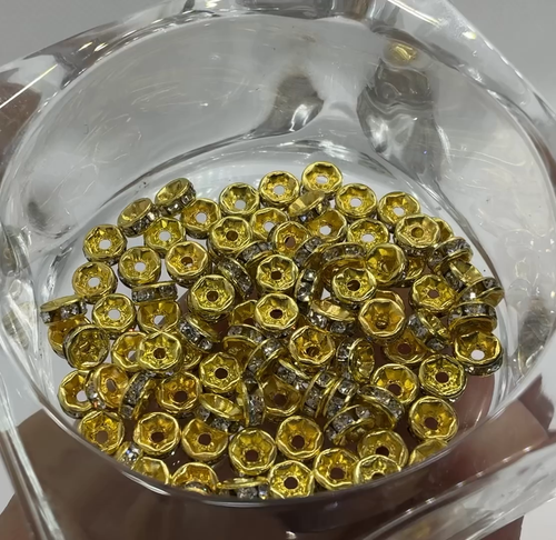wholesale 1000 pcs AAA gold glass crystal spacer beads of 8 mm, 9 colour - Video 1 of 1