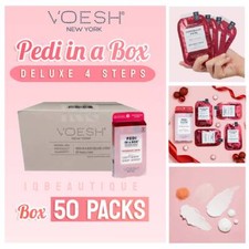 Voesh Pedi Deluxe 4 Steps Box of 50 packs - Peppermint Swirl