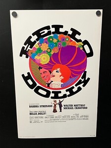 original 1967 HELLO DOLLY Window Movie Card 14x22 - Barbara Streisand - Beauty!