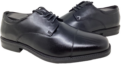 Apt.9 Men's Denver Comfort Lace Up Blk Cap Toe Dress Shoes Wide Sz:10.5 110X