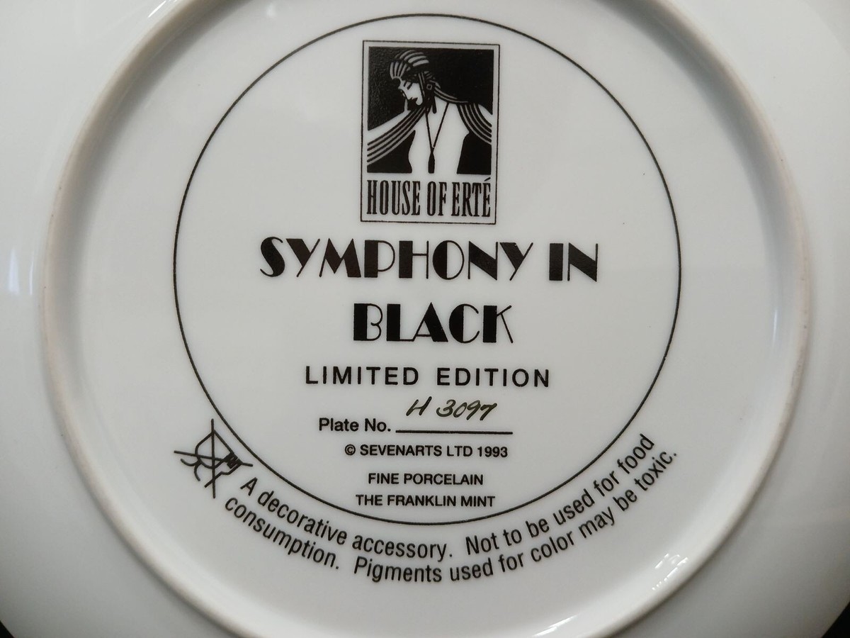 Franklin Mint House of Erte Symphony In Black Limited Edition