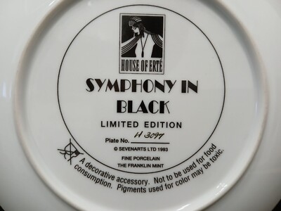Franklin Mint House of Erte Symphony In Black Limited Edition