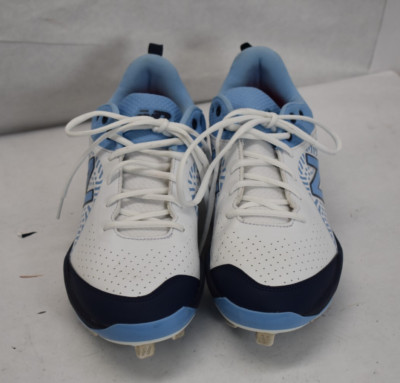 New Balance Fresh Foam Velo 2 Fastpitch Softball White & Blue Cleats Womens 12
