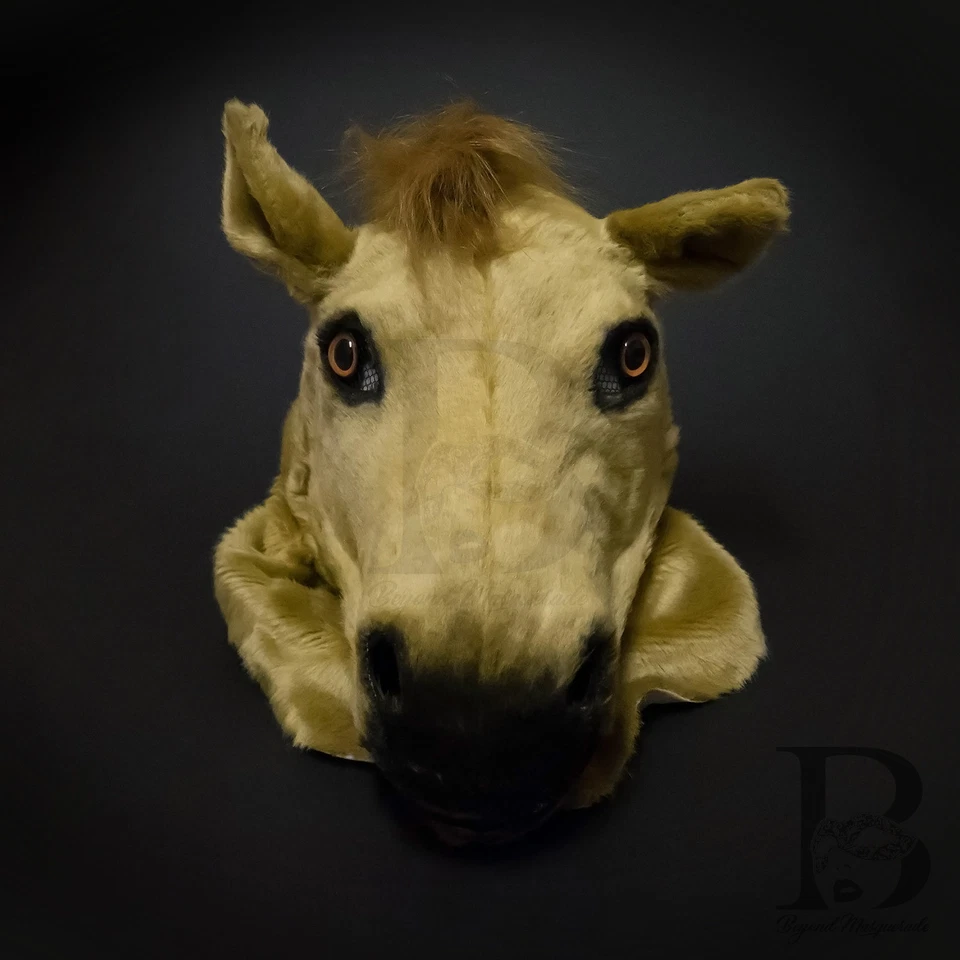 Over the Head Brown Horse Costume Moving Mouth Masquerade Mask - Image 2 of 4