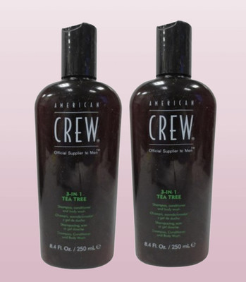 AMERICAN CREW 3 IN 1 TEA TREE SHAMPOO CONDITIONER & BODY WASH 8.4 OZ  NWOB 2 PCS