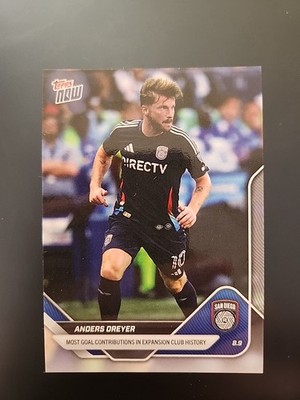 Anders Dreyer Most Goal Cont San Diego FC 2025 MLS Topps NOW Card 74 Mint SDFC