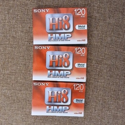 Sony Hi8 HMP 120min Metal Particle Kassette Rich Colours & Clear Sound 3er Pack