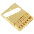 6-Saddle Telecaster Bridge Solid Brass Asymmetric Bridge for Tele Guitar Gold