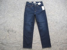 Universal Thread 80s Slim Straight Jeans Womens 8 Blue Dark Wash Stretch Denim