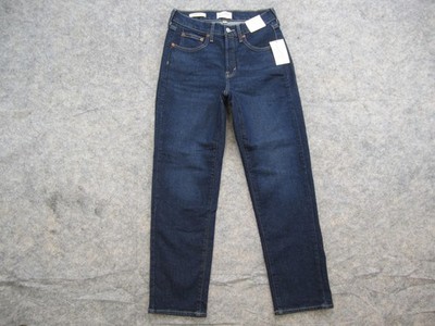 Universal Thread 80s Slim Straight Jeans Womens 8 Blue Dark Wash Stretch Denim