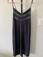 POL Black Lace Trim Slip Dress