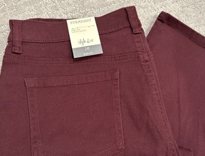 New With Tags Style & Co Stretch Straight  Jeans Size 16 Dark Plum Purple