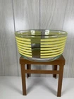 Vintage Pyrex Glass Bowl with Yellow Stripes 1 Quart #7201 USA 5-3/4”