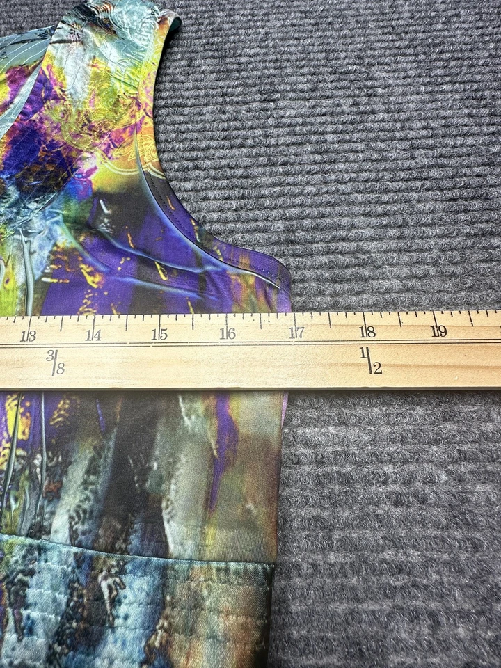 OneWorld Live and Let Live Dress Womens Medium Multicolor Sleeveless V Neck - Image 3 of 4