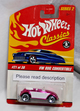 Hot Wheels Classics Series 2 21/30 VW VOLKSWAGEN BEETLE Bug Convertible Pink