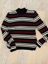 Field Manor Modern Classics Silk Mock Neck Top Women's Size L