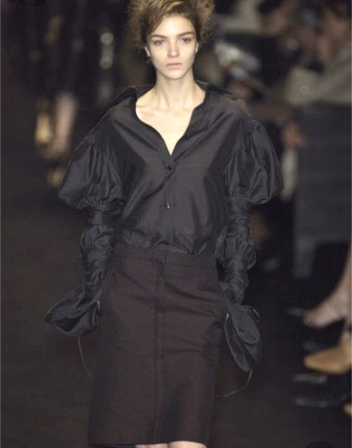 Nuova gonna cargo Yves Saint Laurent Tom Ford 44 12 A I 2002 nera pista YSL