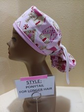 Gingerbread Houses Christmas/Winter Women's Ponytail Surgical Scrub Hat/Cap
