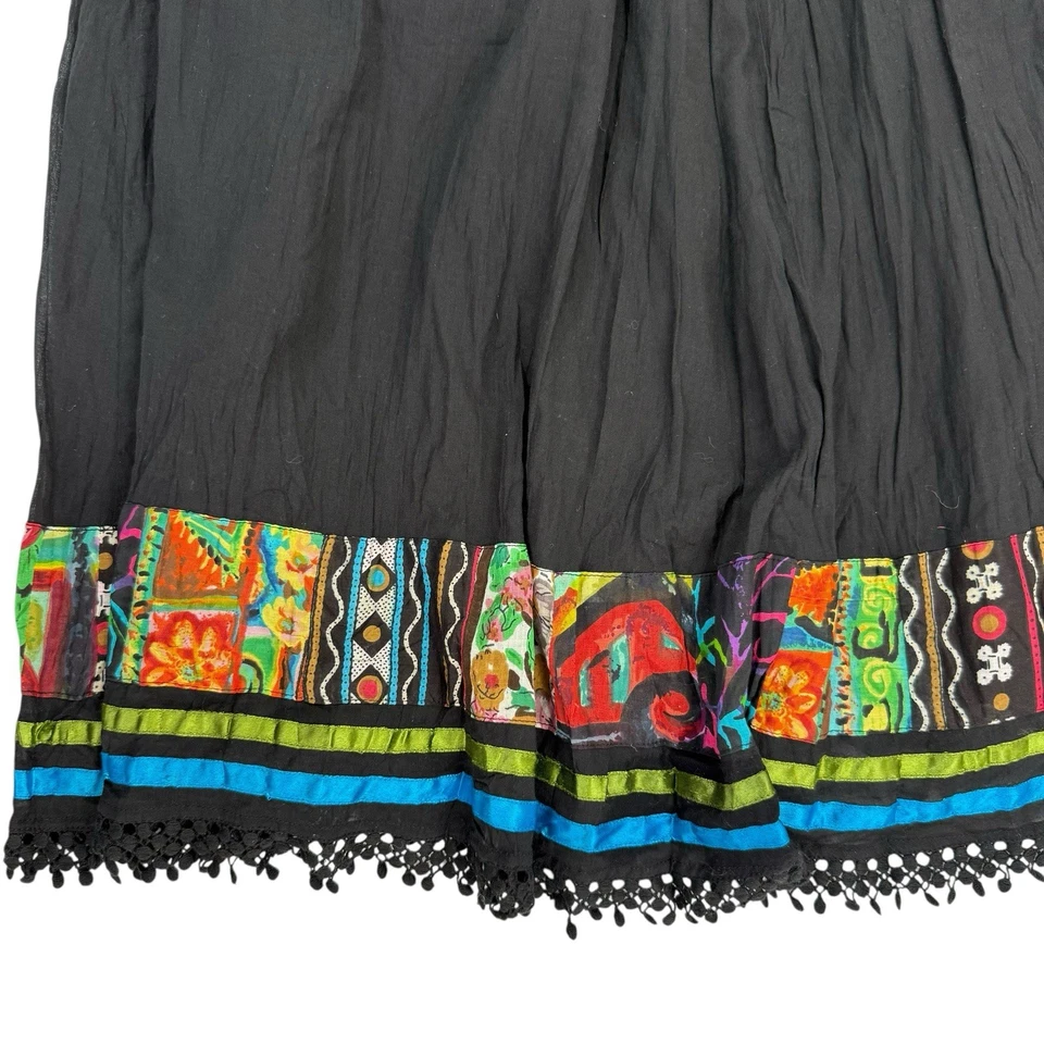 Vestido Travelsmith Férias Midi Crinkle G XL Preto Algodão Viagem Sem Mangas Regata - Imagem 4 de 4