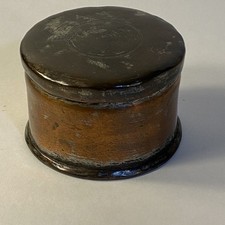 Antique Hand Made Tin Copper Container  Trench Art or Opium Box Musket Tin