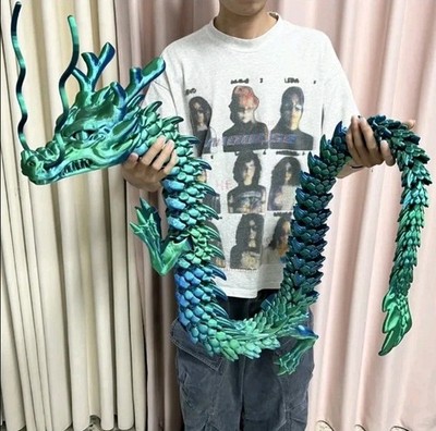 3D Druck Drache 60cm, Deko, Figur, Geschenk, Blau/Grün, ohne Ei