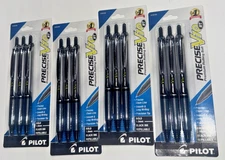 Lof of 12 Pilot Precise V10 Retractable Pens 1.0mm Bold Tip Black Ink - New!
