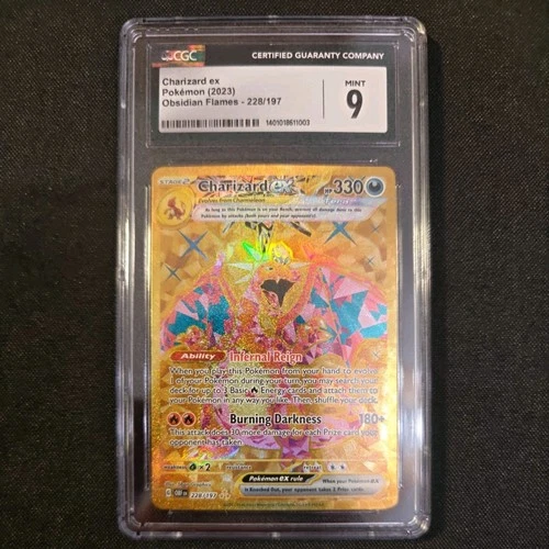 2023 Pokemon Charizard ex 228/197 SV03: Obsidian Flames Holo HR CGC 9
